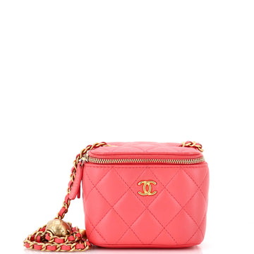Chanel Pearl Crush Vanity Case with Chain Quilted Lambskin Mini