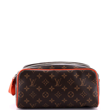 Louis Vuitton Dopp Kit Toiletry Pouch Macassar Monogram Canvas