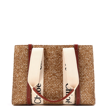 Chloe Woody Tote Tweed with Canvas Medium