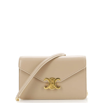 Celine Margo Triomphe Wallet on Chain Leather