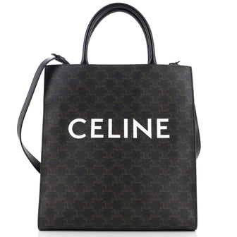 Celine Vertical Cabas Tote Triomphe Coated Canvas Medium