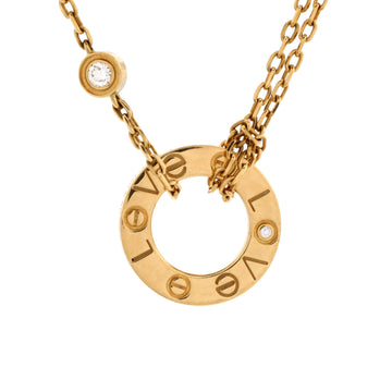Cartier 2 Diamonds Love Pendant Necklace 18K Yellow Gold and Diamonds
