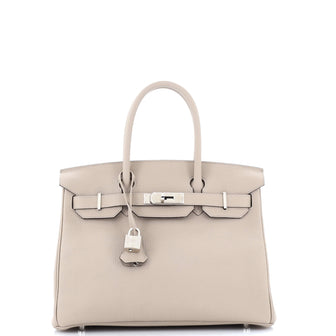 Hermes Birkin Handbag Grey Togo with Palladium Hardware 30