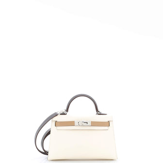 Hermes Kelly Mini II Bag Tricolor Epsom with Palladium Hardware 20