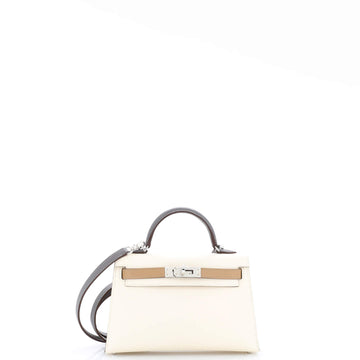 Hermes Kelly Mini II Bag Tricolor Epsom with Palladium Hardware 20