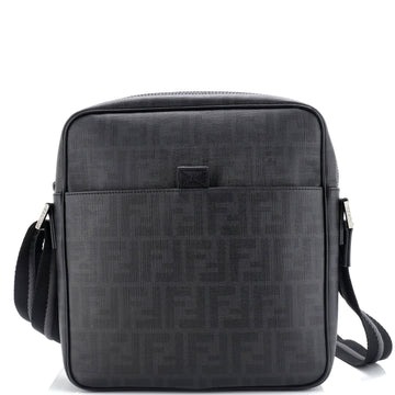 Fendi Front Pocket Messenger Bag Zucca Coated Canvas Medium