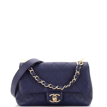 Chanel City Walk Flap Bag Quilted Caviar Small
