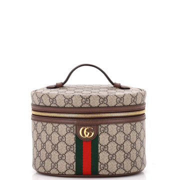 Gucci Ophidia Top Handle Cosmetic Case GG Coated Canvas Small