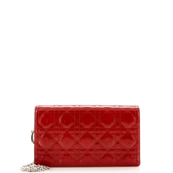 Christian Dior Lady Dior Clutch on Chain Cannage Quilt Patent