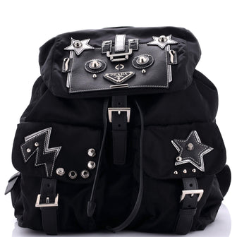 Prada Robot Double Front Pocket Backpack Tessuto Medium