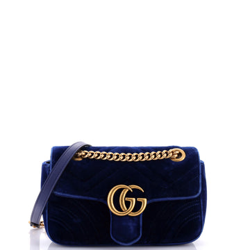 Gucci GG Marmont Flap Bag Matelasse Velvet Mini