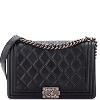 Chanel Boy Flap Bag Quilted Calfskin New Medium