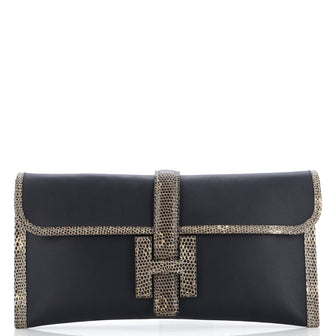 Hermes Jige Elan Clutch Swift with Lizard 29