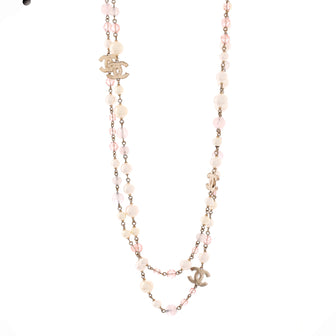 Chanel CC Coco Long Necklace Metal with Faux Pearl and Beads