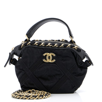 Chanel Top Handle Clutch with Chain Nylon with Grosgrain Mini