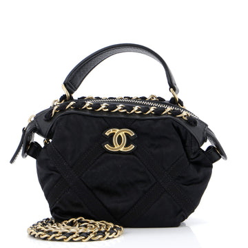 Chanel Top Handle Clutch with Chain Nylon with Grosgrain Mini