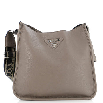Prada Logo Strap Hobo Leather Medium