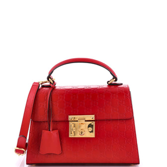 Gucci Padlock Top Handle Bag Guccissima Leather Small