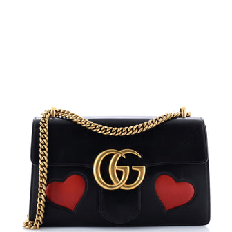 Gucci Marmont Chain Shoulder Bag Patchwork Leather Medium
