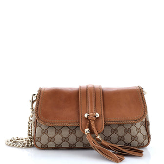Gucci Marrakech Convertible Evening Bag Leather and GG Canvas