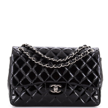 Chanel Classic Double Flap Bag Quilted Patent Jumbo