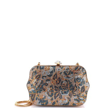 Judith Leiber Floral Minaudiere Crystal Small