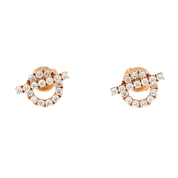Hermes Finesse Stud Earrings 18K Rose Gold and Diamonds