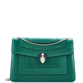 Bvlgari Serpenti Forever Square Shoulder Bag Leather Medium