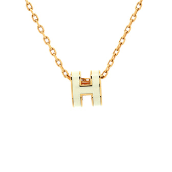 Hermes Pop H Pendant Chain Necklace Metal and Enamel Mini