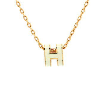 Hermes Pop H Pendant Chain Necklace Metal and Enamel Mini