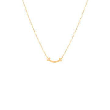 Tiffany & Co. T Smile Pendant Necklace 18K Rose Gold Mini