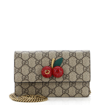Gucci Cherries Wallet on Chain GG Coated Canvas Mini