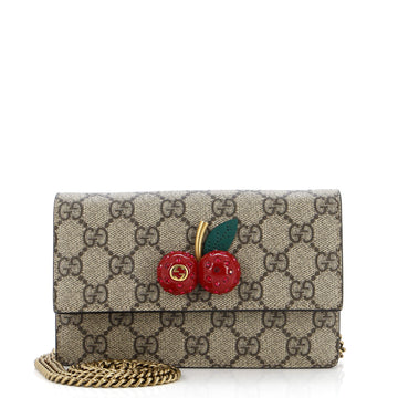 Gucci Cherries Wallet on Chain GG Coated Canvas Mini