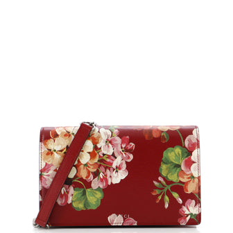 Gucci Chain Wallet Blooms Print Leather