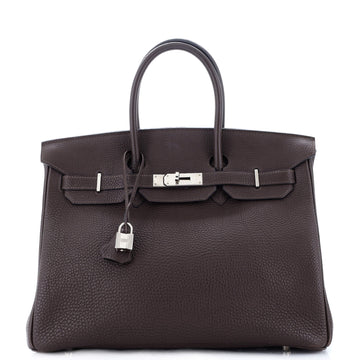 Hermes Birkin Handbag Brown Togo with Palladium Hardware 35