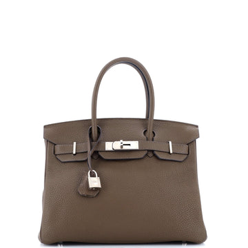 Hermes Birkin Handbag Verso Clemence with Palladium Hardware 30