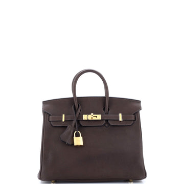 Hermes Birkin Handbag Brown Barenia Faubourg with Gold Hardware 25