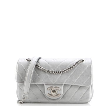 Chanel CC Chain Flap Bag Metallic Chevron Lambskin Mini
