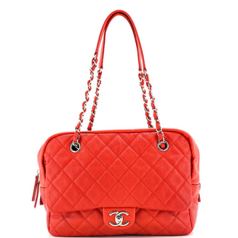 Chanel Front Pocket Camera Bag Quilted Caviar Medium