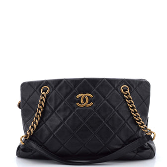Chanel CC Crown Tote Quilted Leather Medium
