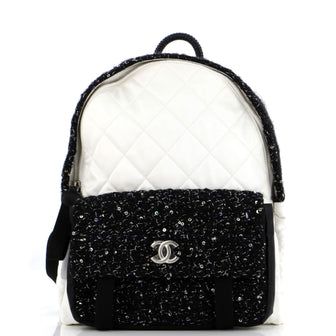 Chanel Astronaut Essentials Backpack Quilted Nylon with Tweed Medium