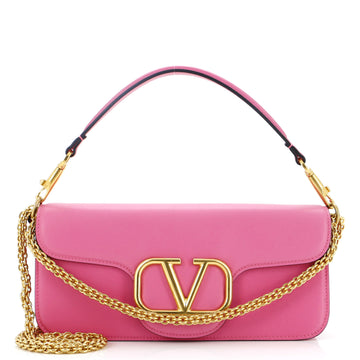 Valentino Garavani VLogo Loco Flap Shoulder Bag Leather Medium