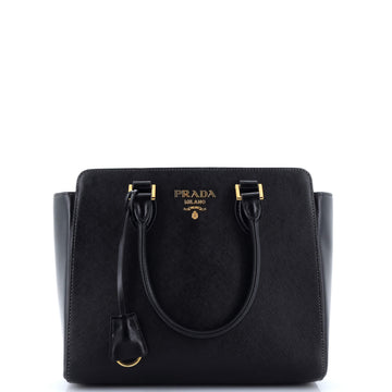 Prada Convertible Open Tote Saffiano with Soft Calf Small