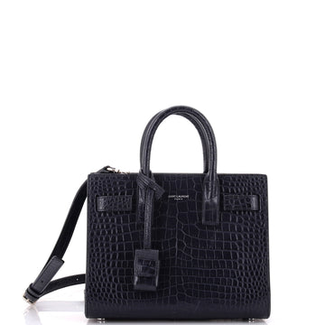Saint Laurent Sac de Jour NM Bag Crocodile Embossed Leather Nano