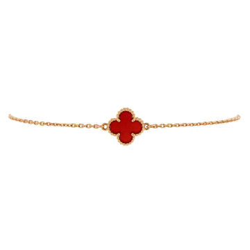 Van Cleef & Arpels Sweet Alhambra Bracelet 18K Rose Gold and Carnelian