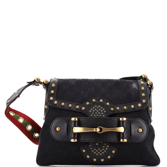 Gucci Pelham Flap Bag Studded GG Canvas Medium
