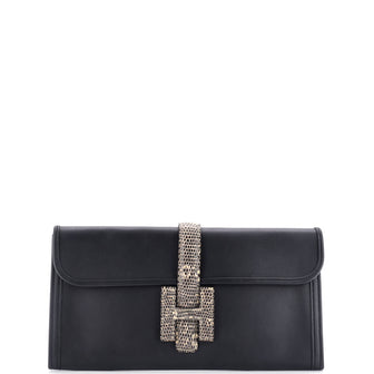 Hermes Jige Elan Clutch Swift with Lizard 29