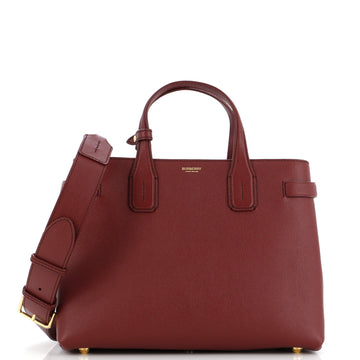 Burberry Banner NM Tote Leather with House Check Canvas Medium