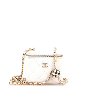 Chanel Monte Carlo Pearl Crush Vanity Case with Chain Quilted Lambskin with Enamel Mini
