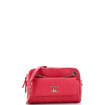 Chanel In & Out Camera Case Quilted Caviar Small